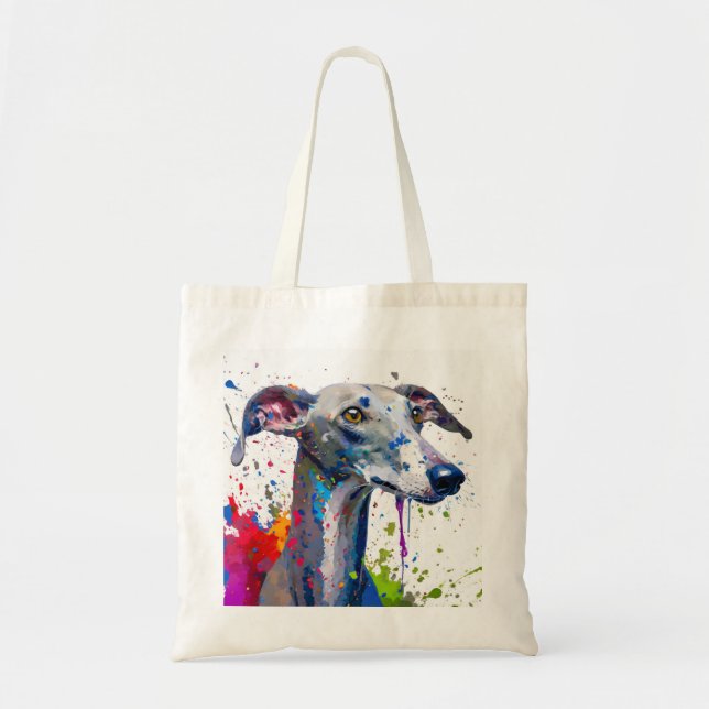 Greyhound Dog Tote Bag (Front)
