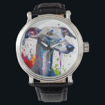 Greyhound Dog Watch<br><div class="desc">An arty dog design with a colourful paint splatter.</div>