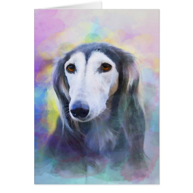 Greyhound Dog Watercolour Art Painting (Front)
