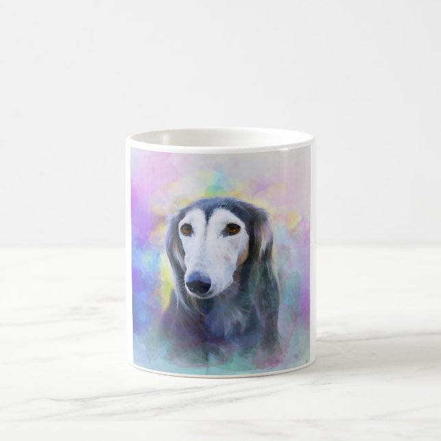 Greyhound Dog Watercolour Art Painting Coffee Mug (Center)