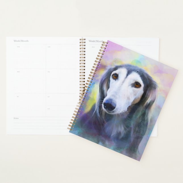 Greyhound Dog Watercolour Art Painting Planner (Display)