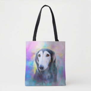 Greyhound Dog Watercolour Art Painting Tote Bag