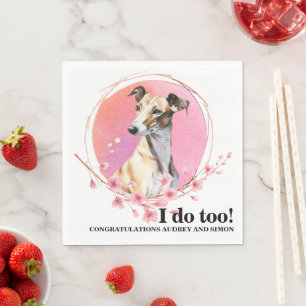 Greyhound Dog Wedding Napkins With Dog Photo
