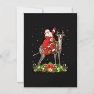 Greyhound Dog Xmas Funny Santa Riding Greyhound Ch Invitation