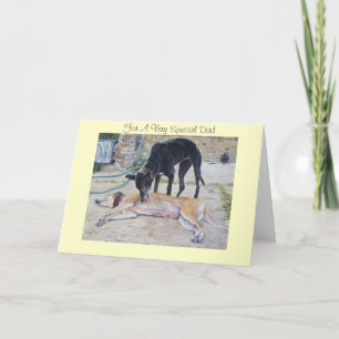 greyhound dogs scenic landscape for dad card