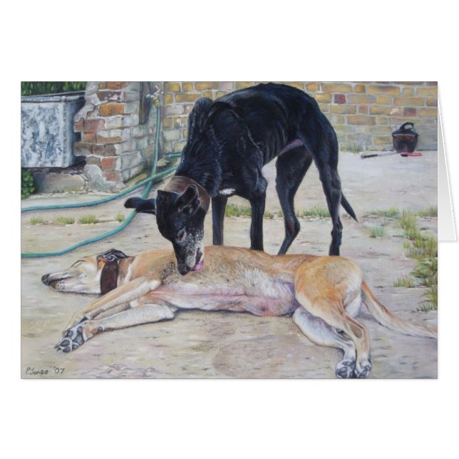 greyhound dogs scenic landscape realist art (Front Horizontal)