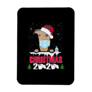 Greyhound Face Mask Dog Merry Christmas 2020 Funny Magnet