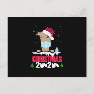 Greyhound Face Mask Dog Merry Christmas 2020 Funny Postcard