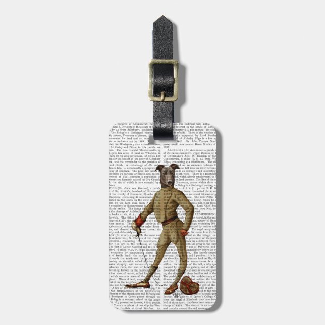 Greyhound Fencer Dark Full 2 Luggage Tag (Front Vertical)