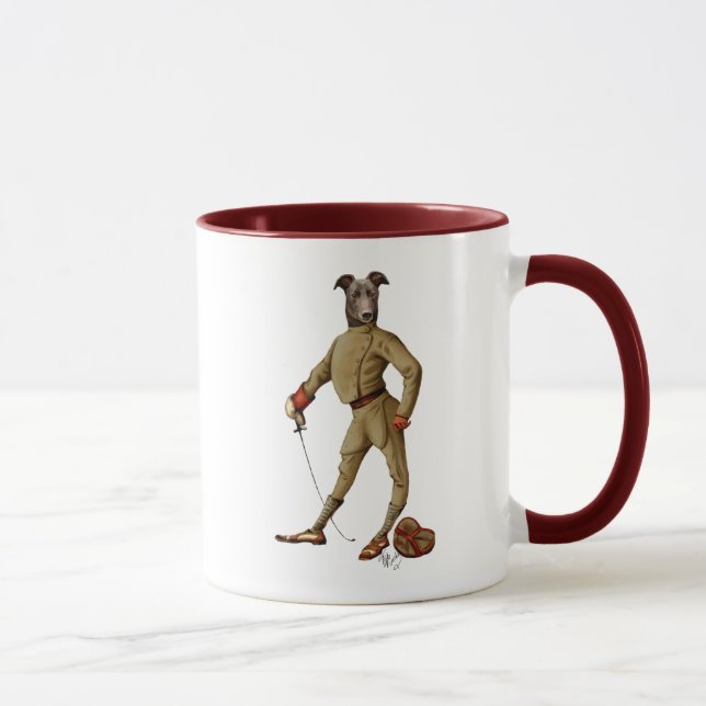 Greyhound Fencer Dark Full 2 Mug (Right)