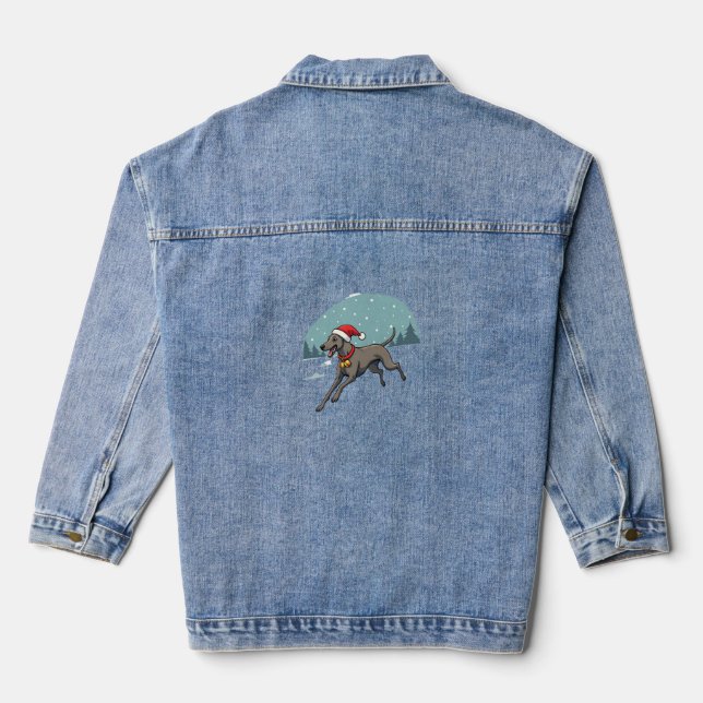 Greyhound Festive Sprint dog Denim Jacket (Back)