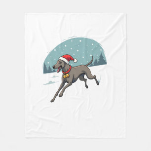 Greyhound Festive Sprint dog Fleece Blanket