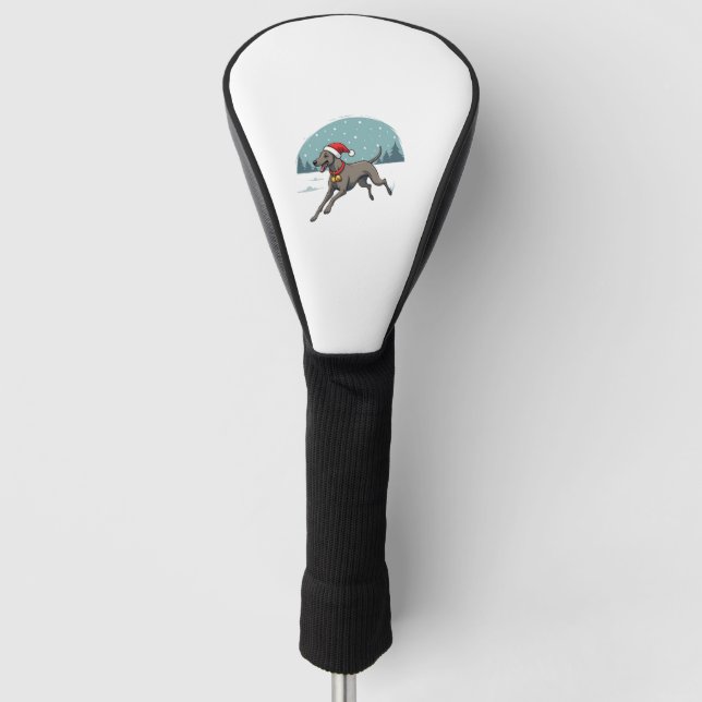 Greyhound Festive Sprint dog Golf Head Cover (Front)