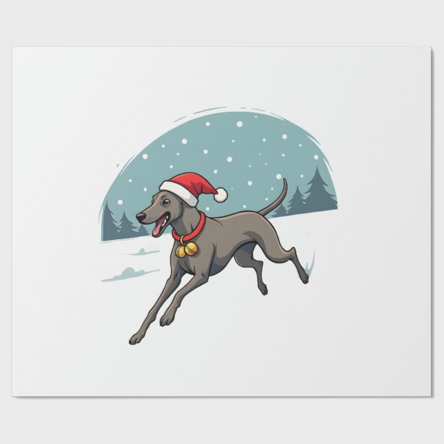 Greyhound Festive Sprint Wrapping Paper (Flat)