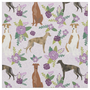 greyhound florals light purple fabric