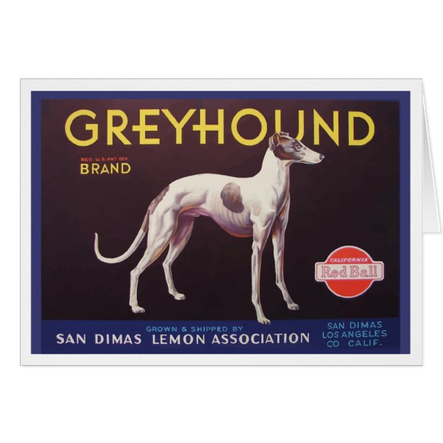 Greyhound Fruit Crate Label (Front Horizontal)