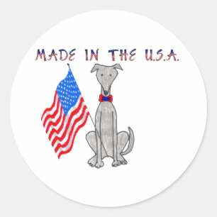 Greyhound Grey Made In The USA Sticker