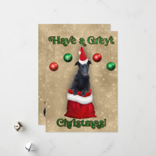 Greyhound Greyt Christmas Santa Sack Holiday Card