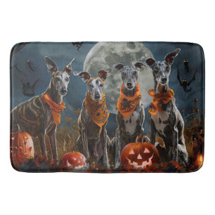 Greyhound Halloween Spooky Bath Mat