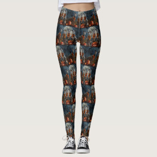 Greyhound Halloween Spooky Leggings