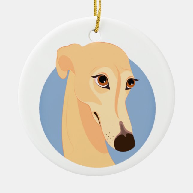 Greyhound Hanging Ornament (Front)