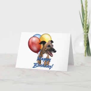 Greyhound Happy Birthday Balloons. Card