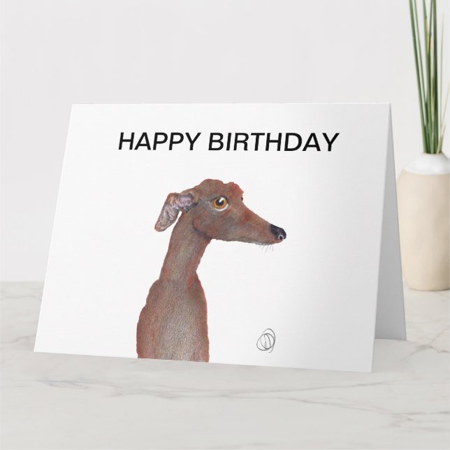 GREYHOUND HAPPY BIRTHDAY CARD (Front)