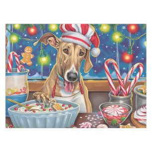 Greyhound Holiday Baking: Festive Christmas Tablecloth