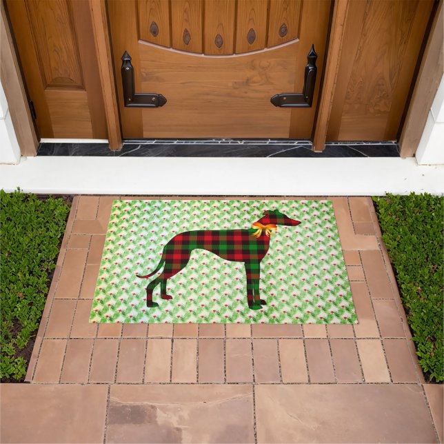 Greyhound Holiday Doormat (Outdoor)