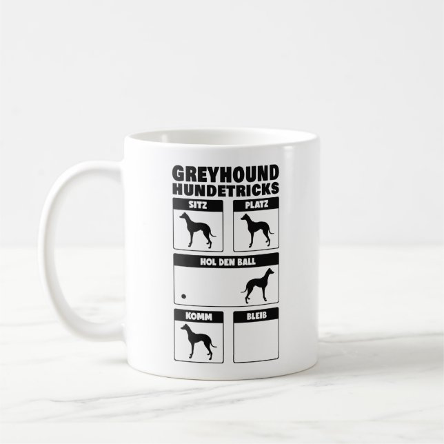 Greyhound Hundetricks Britischer Windhund Tricks Coffee Mug (Left)