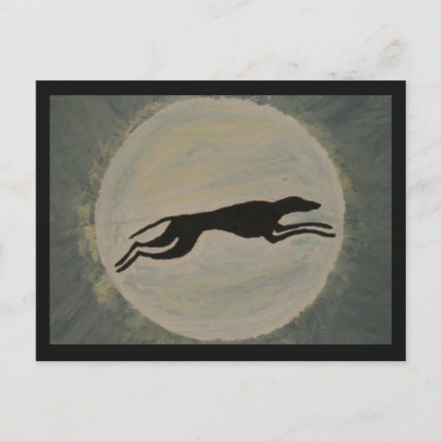 Greyhound in Full Moon Postcard (Front)