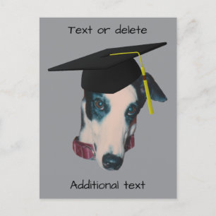 Greyhound In Graduation Cap Funny Dog Personalised Announcement Postcard