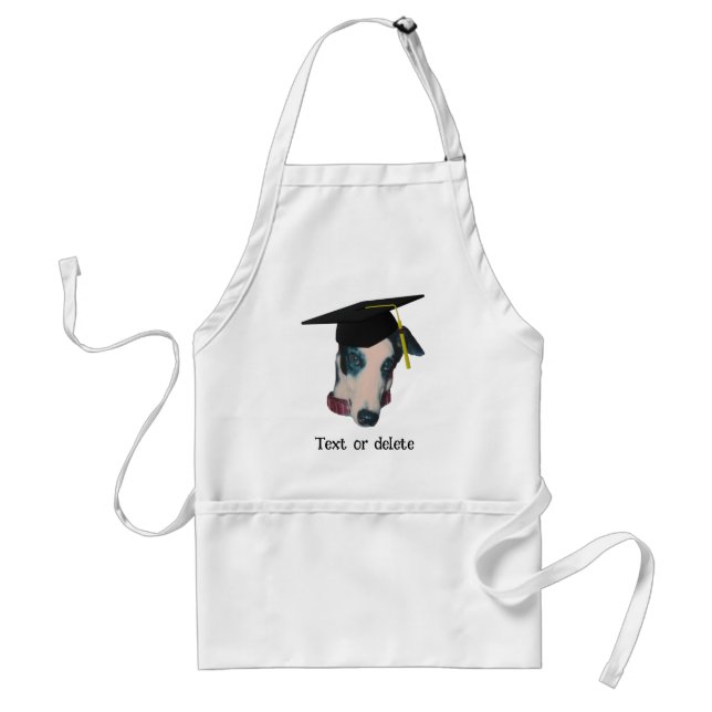 Greyhound In Graduation Cap Funny Personalised Standard Apron (Front)