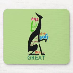 Greyhound Italian Silhouette Love My Dog Stylish Mouse Mat