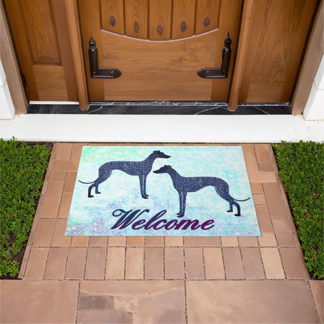 Greyhound Jean Welcome Doormat (Outdoor)