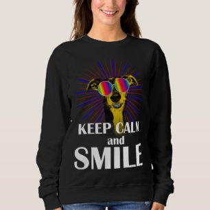 Greyhound  Keep Calm & Smile  Galgo Greyhound Hipp Sweatshirt