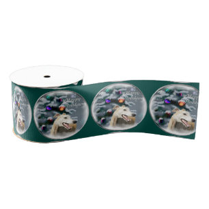 Greyhound Lovers Christmas Grosgrain Ribbon