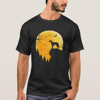 Greyhound Lovers Halloween Moon T-Shirt