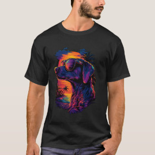 Greyhound Lovers Sunset Retro Greyhound T-Shirt