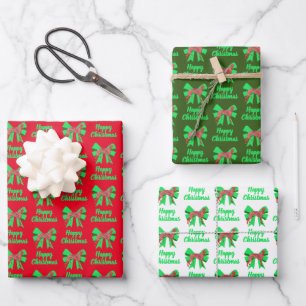 Greyhound Lurcher Christmas Dog & Bow Wrapping Wrapping Paper Sheet