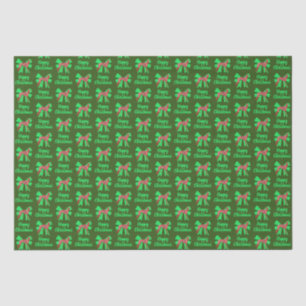 Greyhound Lurcher Christmas Dog & Green Bow Green Tissue Paper