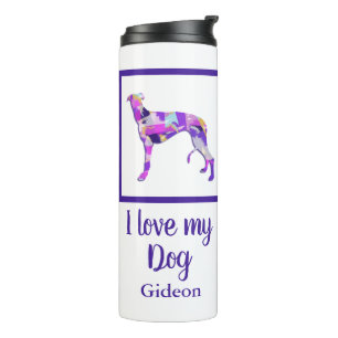 Greyhound Lurcher Cute Dog Silhouette Purple PY&B  Thermal Tumbler