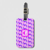 Greyhound / Lurcher Dog Lover Pink & Blue Monogram