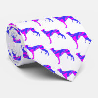 Greyhound Lurcher Dog Pink Silhouette White Neck