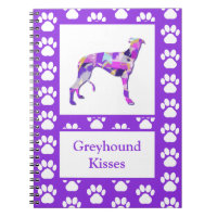Greyhound Lurcher Dog Silhouette Paw Purple PY&B