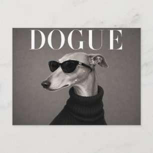 Greyhound Luxury Fashion Dog Portrait Postcard