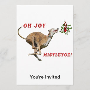 Greyhound & Mistletoe Invitation