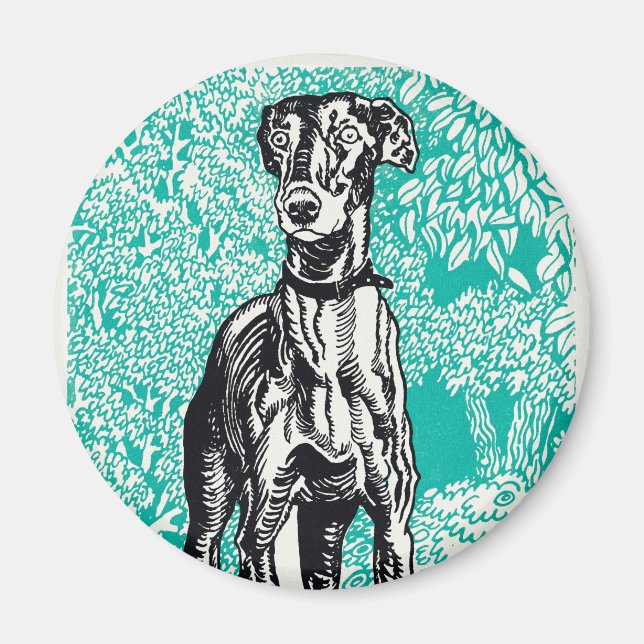 Greyhound Moriz Jung painting print animal dog art Magnet (Front)