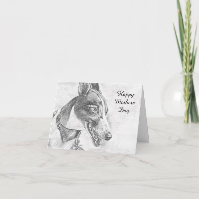 Greyhound Mothers Day card (a447) (Front)