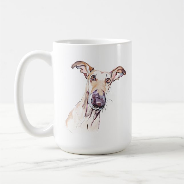 Greyhound Mug –  Dog Mom Coffee Mug (Left)